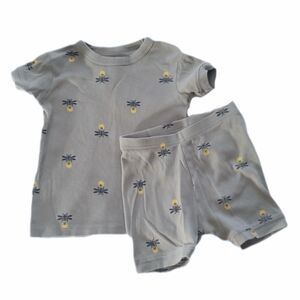 Baby GAP Gray Firefly 2pc PJ Set sz 2T Boys Short Sleeve + Shorts